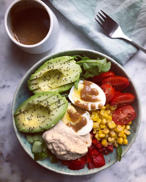 Green bowl med sennepsdressing